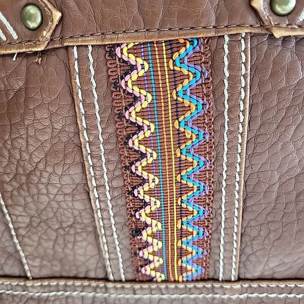 VINTAGE 90s Y2K Union Bay Crossbody Bag‎ Grunge Boho Aztec Tassels Utility